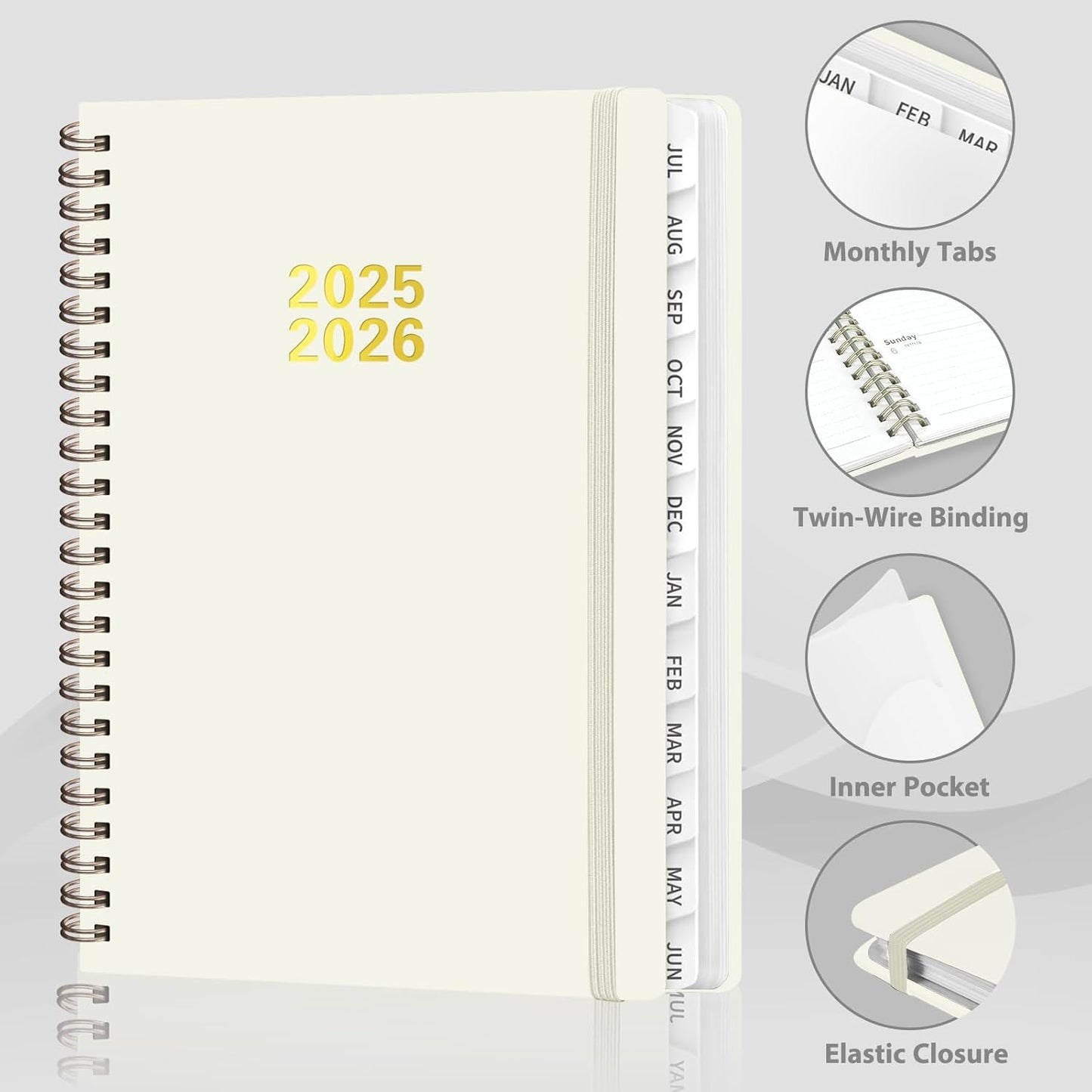 Planner 2026-2027, Weekly and Monthly Academic Year Calendar Planner, July 2026 - June 2027, Daily Agenda Book for Office School Supplies, A5(6.3'' x 8.5'')