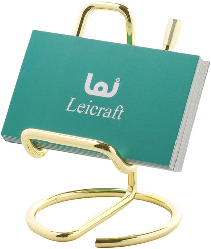 Business Card Holder for Desk, Cute Metal Card Organizers and Office Desk Accessories for Men and Women (Golden)