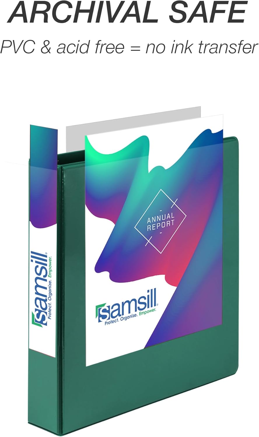 Samsill 1.5 Inch 3 Ring Binders, Economy Round Ring, Clear View Cover, 325 Sheet Capacity - for School, Home, Office - White, 4 Pack
