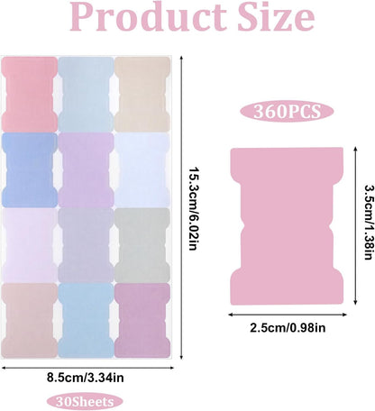 30 Sheets/360 Pieces Sticky Index Tabs,Double Sided Index Tab Blank Planner Tab Writable Self Adhesive Tabs for Notebooks Planner(Bohemian)