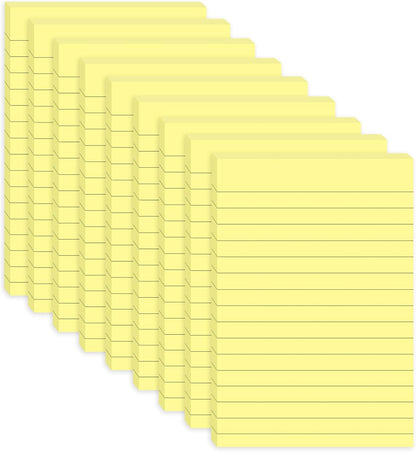 9 Pack Lined Sticky Notes 4X6 in Post Sticky Notes with Lines, Large Ruled Post Sticky Colorful Super Sticking Power Memo Pads Strong Adhesive (Pink Themed)
