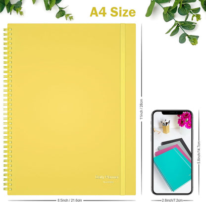Daily Planner Undated, Asten To Do List Notebook Hourly Schedules Spiral Appointment Planner for Men and Women,PVC Hardcover,Elastic Closure, Inner Pocket 8.3" x 5.8" (Black)
