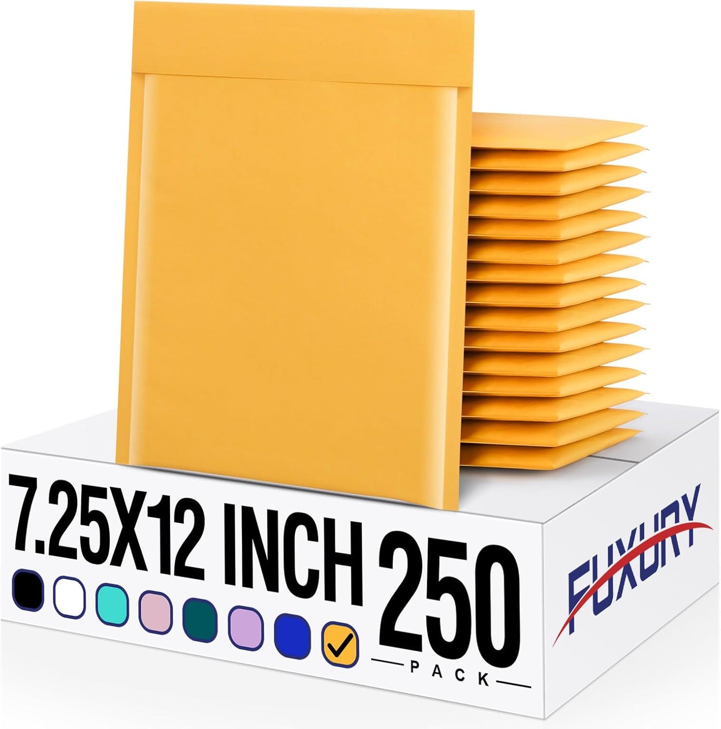 Fuxury Kraft Bubble Mailer 4x8” 50Pack Padded Envelopes Usable Size 4x7" Strong Adhesion Thick Bubble Envelopes Waterproof Cushioned Bubble Mailers Packaging for Small Business #000 Yellow