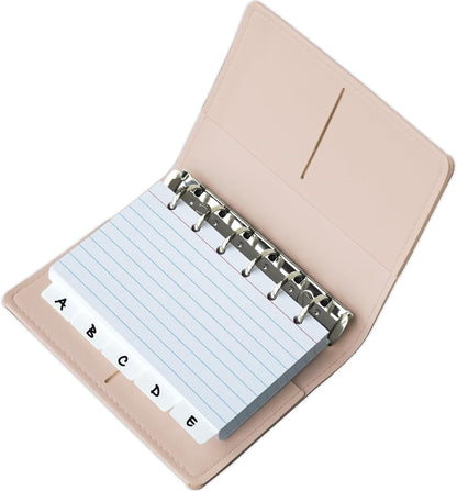 3x5 Lined Index Cards with Ring Binder Holder and Dividers, 100 Note Cards, Green