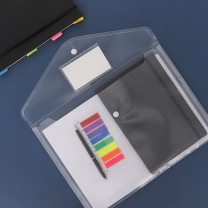 EOOUT 50pcs Plastic Envelopes with Button Snap Closure, Clear Poly Folders for Documents, Waterproof Plastic File Folder, Letter Size, A4 Size, for School and Office Supplies
