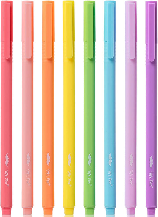 Mr. Pen- Highlighters, 8 Pack, Fine Tip, Pastel Colors, Cute Highlighters