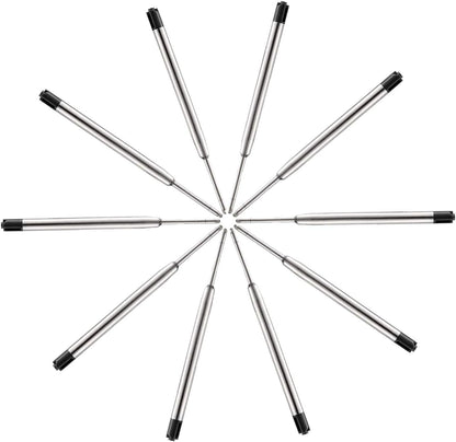 Obacle Ballpoint Pen Refills Black, 1.0mm Medium Point Smooth Writing for Ballpoint Pens, Black Ink, 3.85inch (9.8cm), 10 Pack (Black)