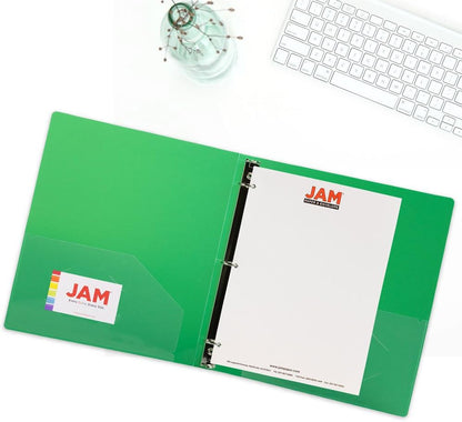 JAM PAPER Plastic 0.75 inch Binder - Clear 3 Ring Binder - Sold Individually