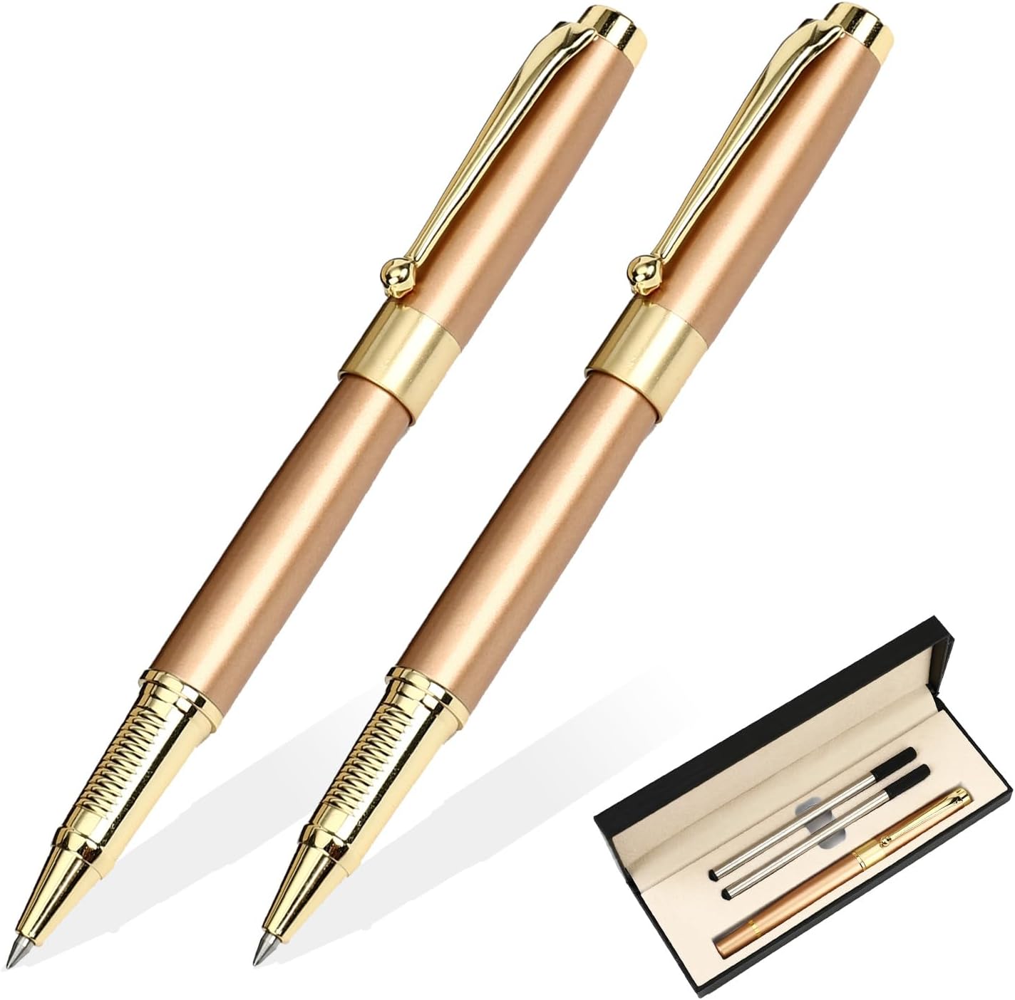 YIVONKA Ballpoint Pen Black Refill,Luxury Ballpoint Line width 0.5mm,Best Ball Pen Gift Set for Men & Women Professional Executive,Office,Nice BallPens Classy Gift Box (Black)