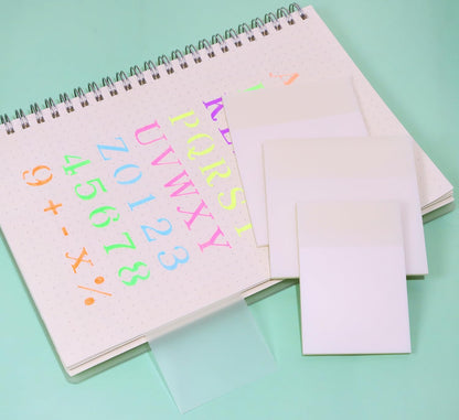 ONLYKXY 3Pack Mixed Size White Transparent Sticky Notes for Annotating,Rectangle Waterproof Clear Index Sticker Self-Stick Book Tabs 150 Sheets Soft PET Marker Memo Pad for Home Office College