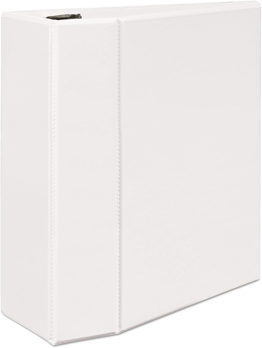 Avery Durable Clear View 3 Ring Binders, 2 Inch EZD Rings, 1 White Binder (09501)