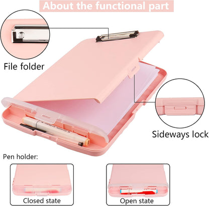 SFLHHDM Purple Clipboard, Clip Boards 8.5x11, Teacher Clipboards with Storage, Plastic Clipboard with Pen Holder, Clipboards Storage for Women Teachers Work, School & Office Supplies