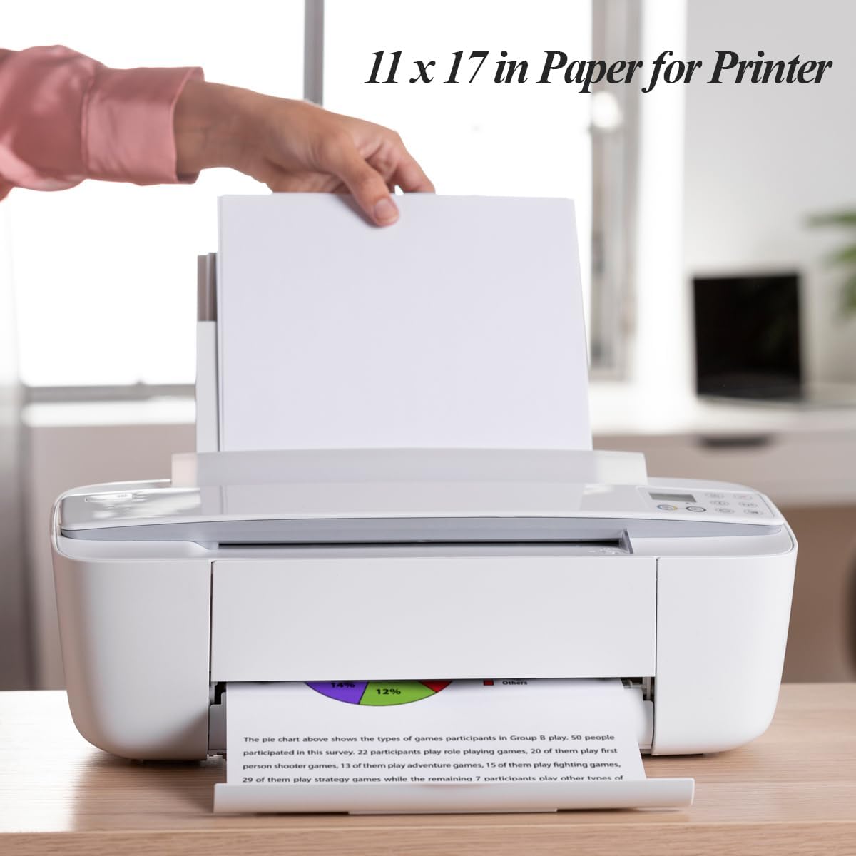 8.5" x 11" Printer Paper - 100 Sheets/200 Pages White Copy Paper, 20 lb Letter Size Papers Printing in Office/School/Home