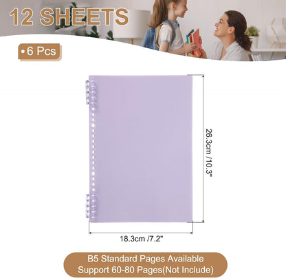 PATIKIL 12 Pack Binding Covers, A5(8.4x5.7 Inch) 22 Mil Plastic Notebook Covers Sheets with Binding Comb for Book Report Presentation, Light Blue