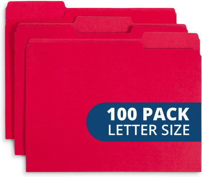 File Folder, 1/3 Cut Tab, Letter Size, Yellow, Great for Organizing and Easy File Storage, 100 Per Box
