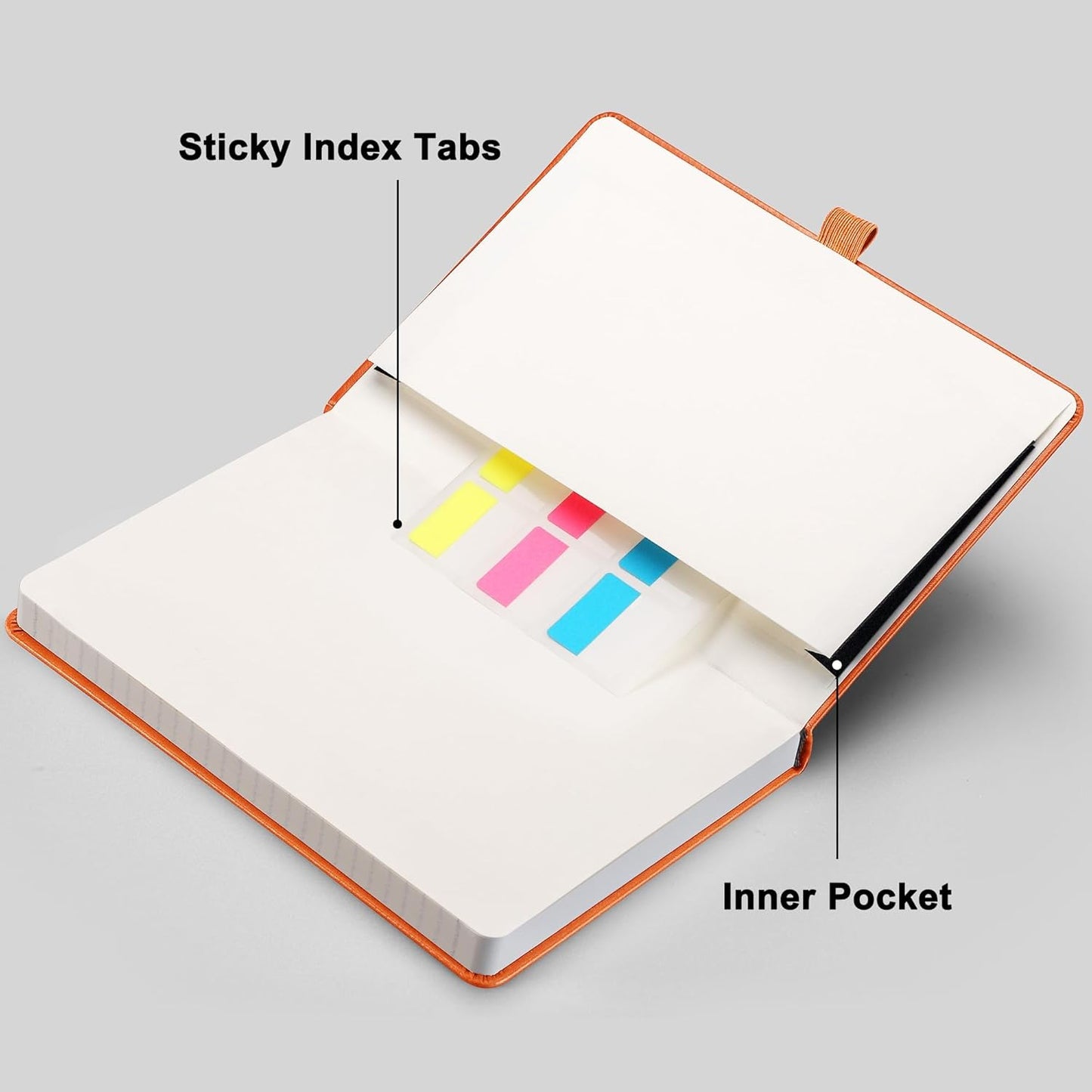 RETTACY Graph Grid Paper Notebook, 192 Pages, A5 Medium Size (5.7'' x 8.3''), 5 Squares per Inch, Leather Hardcover, 100 GSM Thick Paper, for School, Students, Math, Engineering (Brown)