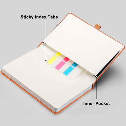 RETTACY Graph Grid Paper Notebook, 192 Pages, A5 Medium Size (5.7'' x 8.3''), 5 Squares per Inch, Leather Hardcover, 100 GSM Thick Paper, for School, Students, Math, Engineering (Brown)