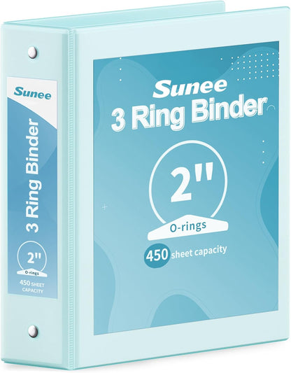 SUNEE 3 Ring Binder 3 Inch 1 Pack, Clear View Binder Three Ring PVC-Free (Fit 8.5x11 Inches) for School or Office Supplies, Pink