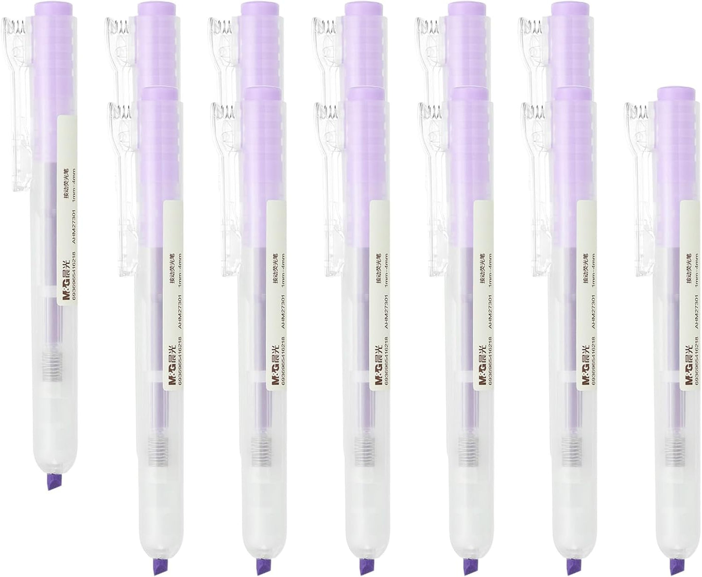 M&G Orange Highlighters, 12 Pack Retractable Neon Highlighters with Clear View, No Bleeds, Bright Markers for Books