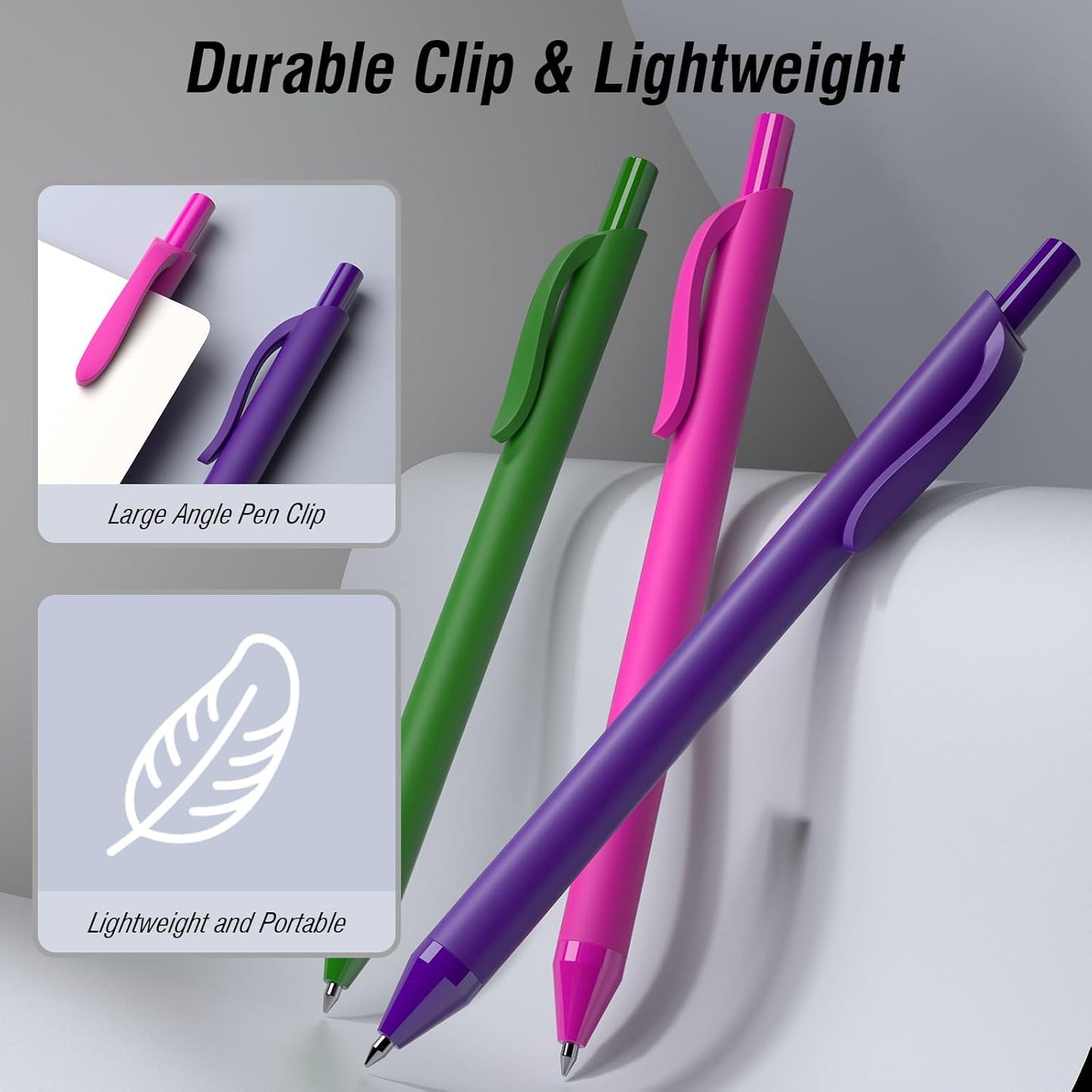Bulk Pens - 108 Pack Black Pens 1.0MM Medium Point Ballpoint Pens, Smooth Writing No Bleed Retractable Ball Point Pen (Black)