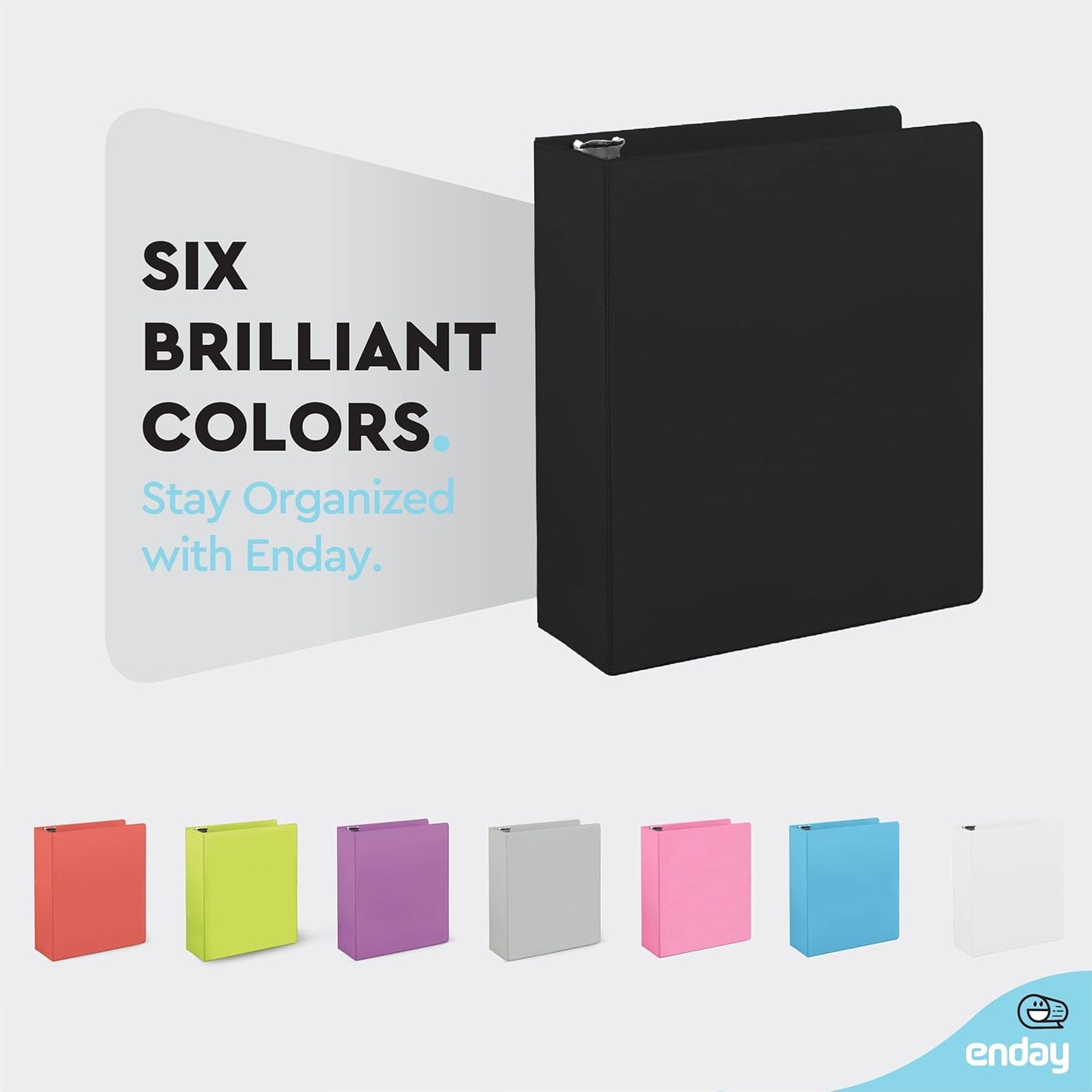 3 Inch Binder 3 Ring Binders Green, Slant D-Ring 3” Clear View Cover with 2 Inside Pockets, Heavy Duty Colored School Supplies Office and Home Binders – By Enday