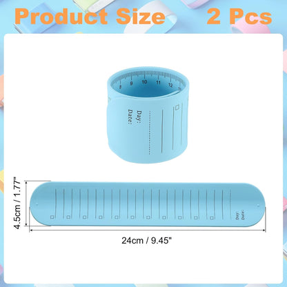 uxcell 2Pcs Writable Wrist Band, 9.45" x 1.18" Waterproof Slap Bracelet Reusable Writable Erasable to Do List Silicone Memo Wrist Bands for Planner Reminder (White)