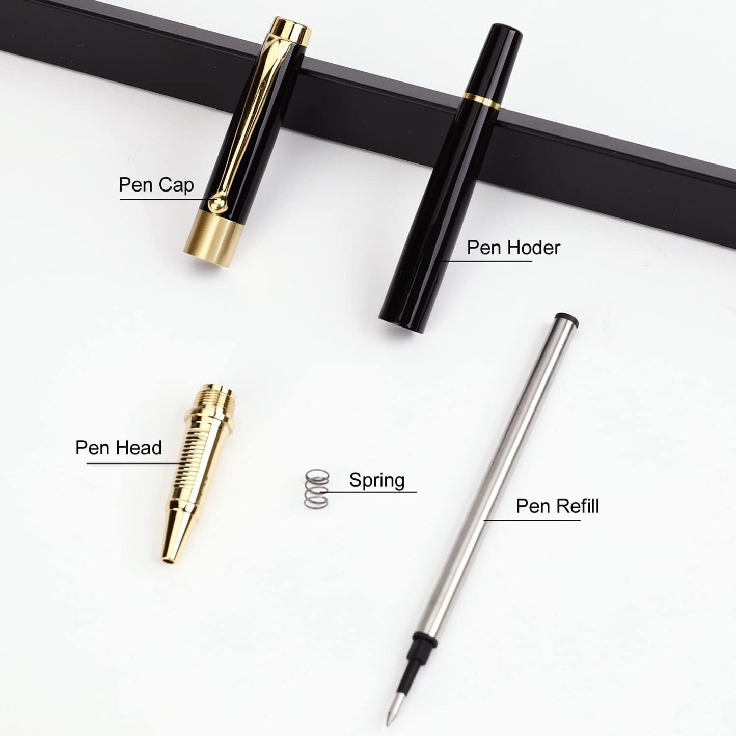 YIVONKA Ballpoint Pen Black Refill,Luxury Ballpoint Line width 0.5mm,Best Ball Pen Gift Set for Men & Women Professional Executive,Office,Nice BallPens Classy Gift Box (Black)