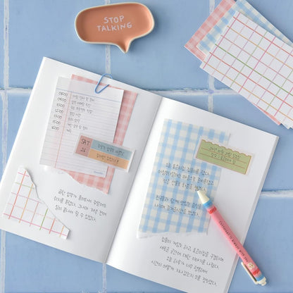 Monolike Memopad Memories design B SET - 4 Packs, 4 Different Designs, 100 Sheets Per Pad, Total 400 Sheets, Note pads, Writing pads, 3.15 x 4.17 Inches