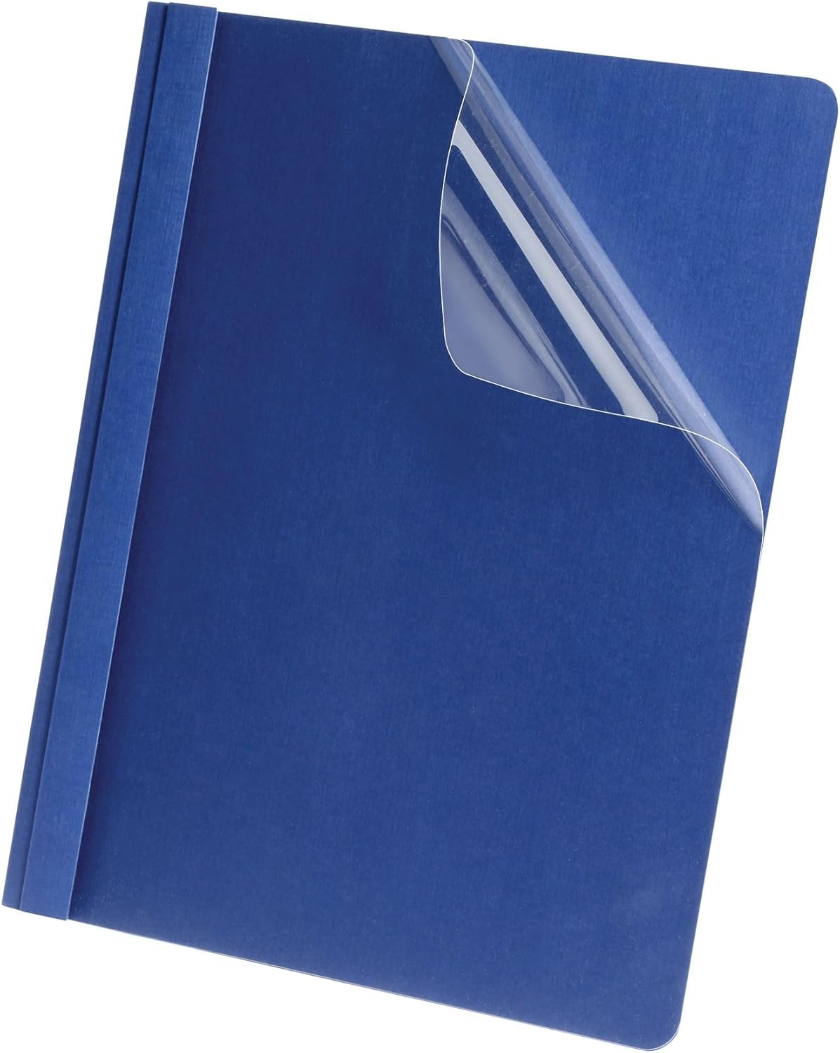 Oxford Linen Report Covers, Clear Front, Letter Size Folder with Prongs, for Presentation at School or Office, Black, 5 per Pack (50406)