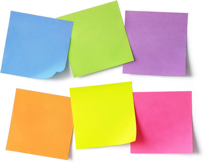 Sticky Notes 3x3 Self-Stick Notes Pads with 6 Bright Colors, Easy to Post for Office, Shool, Home, 6 Pads/Pack, 100 Sheets/Pad (Purple)