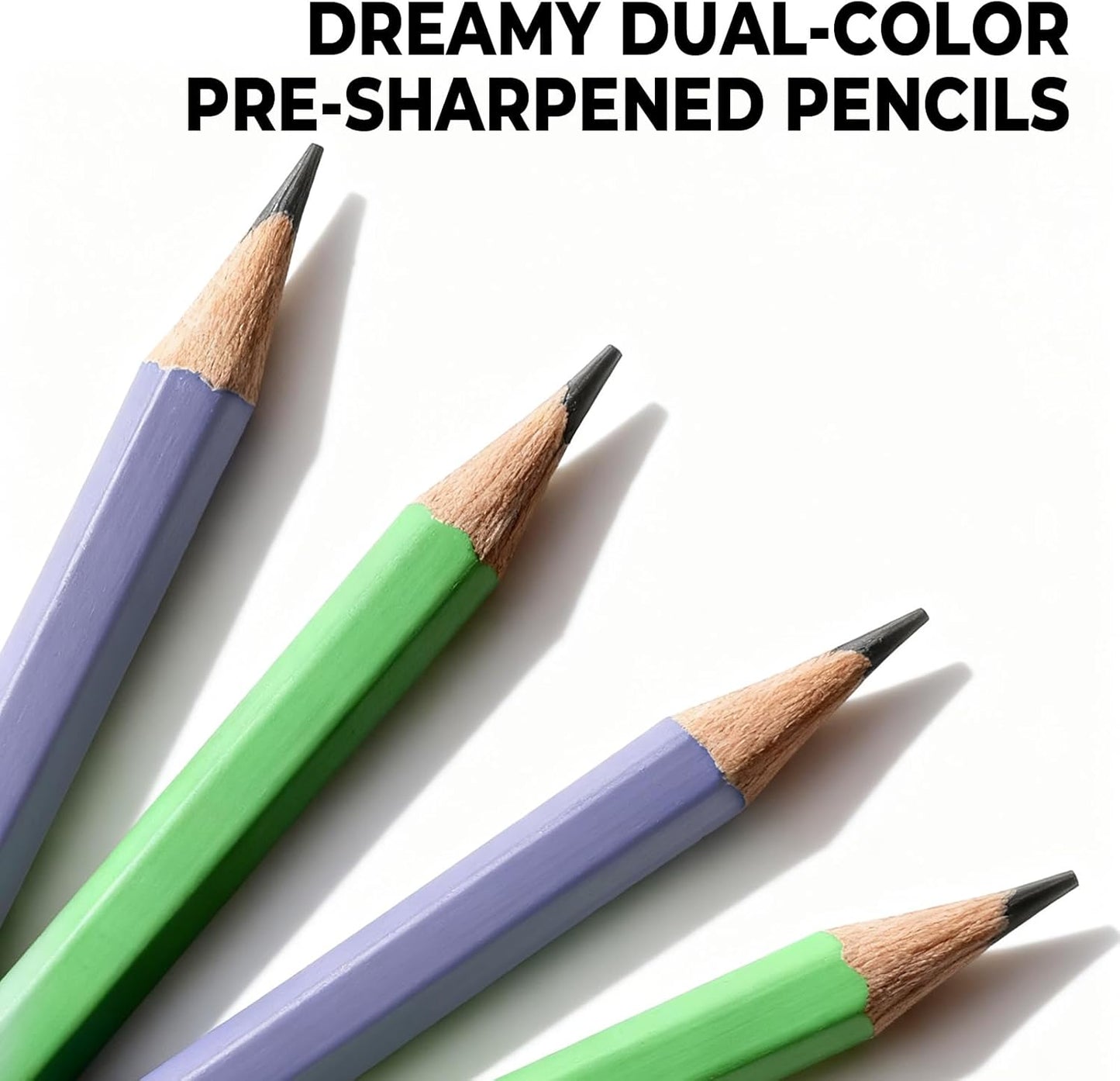 M&G Daily Series 24 Pack HB Pencils, Pre-Sharpened Hexagonal Wood-Cased Pencils with Erasers, 4 Color Barrels, Includes 2 Mini Sharpeners for Writing Drawing and School Office Supplies