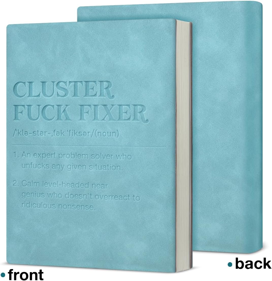 Dumpster Firefighter Notebook, Gifts for Coworker Boss Appreciation Employees Manager Leather Journal
