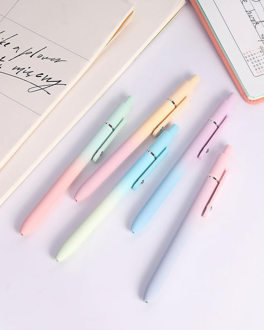 FIOVER Colored Pens, 6 Pack Colorful Gel Pens, Quick-Dry 0.7mm Medium Point for Journaling, Note Taking, Doodling, Aesthetic Office School Supplies, Gifts for Women Men(6PCS Vintage Colorful)