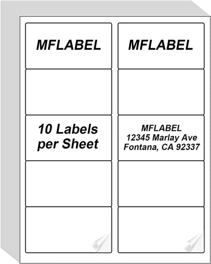 MFLABEL Half Sheet Shipping Labels - 200 Self Adhesive Sticker Sheets for Laser & Inkjet Printers, Waterproof & Smudge-Free, with 12 Free Fragile Labels for Packaging, Shipping and Crafting - Colors A