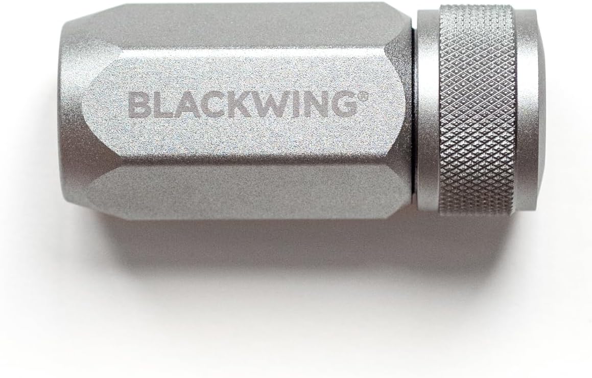 Blackwing One-Step Long Point Sharpener, German Steel Blade, Machined Aluminum, Compact Design, Black