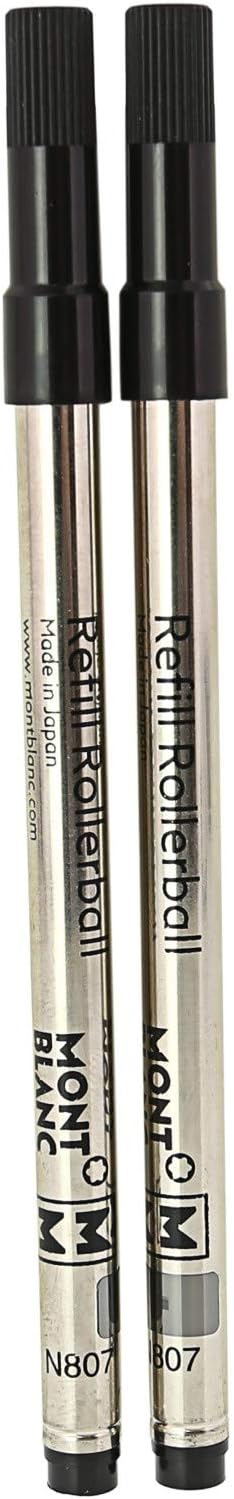 Montblanc Rollerball Refills (F) Mystery Black 105162 – Quick-Drying Pen Refills for Montblanc Rollerball and Fineliner Pens – 2 x Black Pen Cartridges