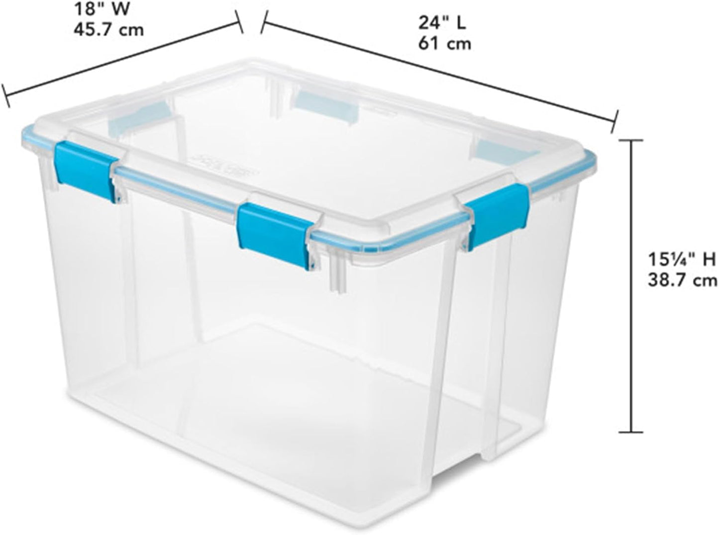 Sterilite 4-Pack Gasket Box, Weather-Resistant Storage Bins with Latching Lids, 32 Quart - Heavy-Duty Organizing Containers for Closet, Bathroom, and Office