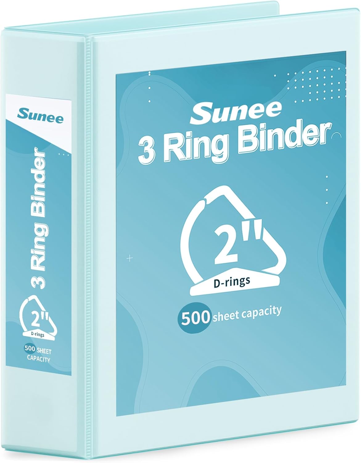 SUNEE 3 Ring Binder 2 Inch, Clear View Binder Three Ring PVC-Free (Fit 8.5x11 Inches) for School or Office Supplies, Light Purple, 1 Pack