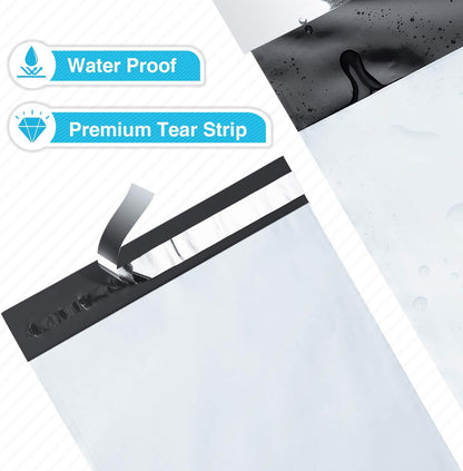 Fuxury Poly Mailers 10x13 Inch 100 Pack,Shipping Bags for Clothing,Strong Adhesive Mailing Envelopes,Heavy Duty Self Seal Plastic Postal Return Package Bags for Books Accessories Business,White