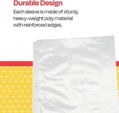 School Smart Top Load Heavyweight Polypropylene Non Glare Sheet Protectors - Pack of 50 - Clear - 084904