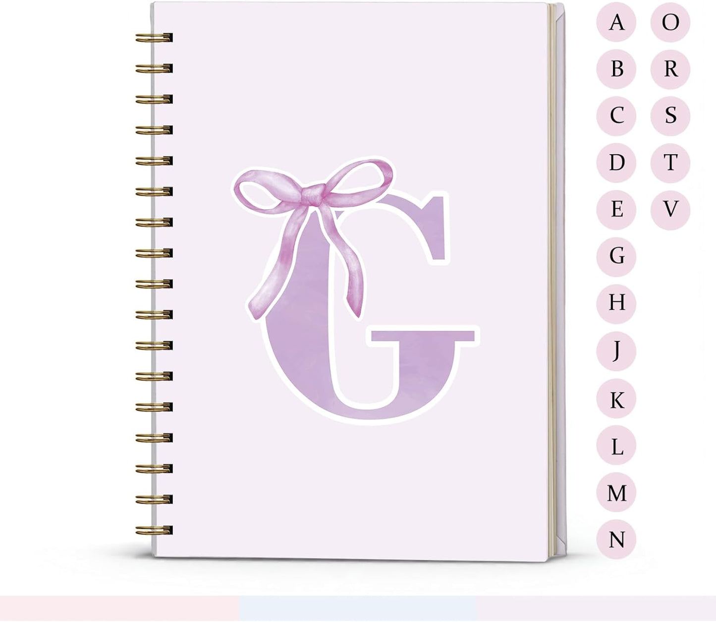 Blue Bow Journal Notebook for Girls,Initial H Journals Personalized Diary Gifts for Teen Girl Kids,Monogrammed Gifts for Women,Trendy Coquette Cute Hardcover Spiral Notebook 5.5 x 8.3 - Colors B
