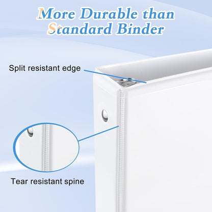 Trail Maker 1 inch Binders (50 Pack), 3 Ring Hardcover Binders in Bulk with Clear View Cover, Pockets for Classroom, Office, Portfolios | Bulk School, Teacher, Office Supplies (White Only Pack)