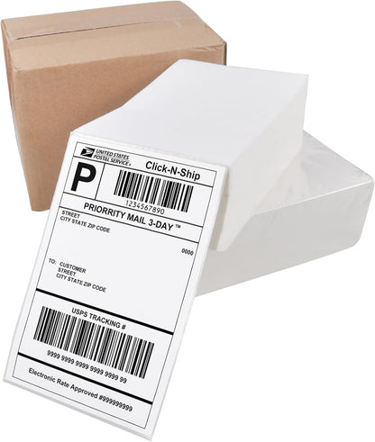 L LIKED 200 4x6 Thermal Labels Fanfold, Direct Thermal Shipping Labels - Perforated and Strong Adhesive