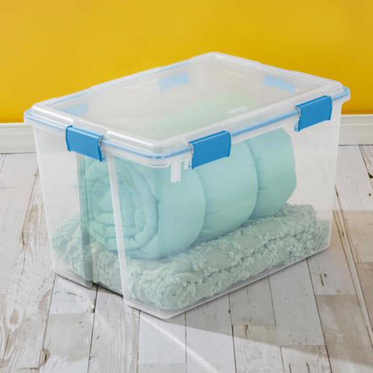Sterilite 4-Pack Gasket Box, Weather-Resistant Storage Bins with Latching Lids, 32 Quart - Heavy-Duty Organizing Containers for Closet, Bathroom, and Office