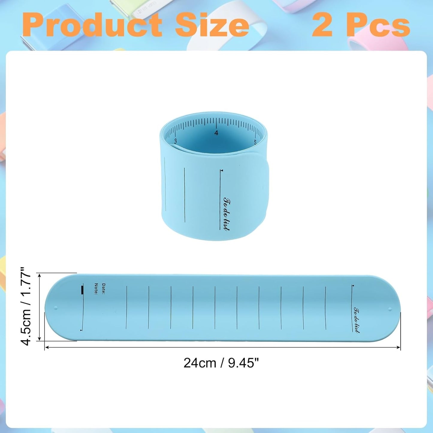 uxcell 2Pcs Writable Wrist Band, 9.45" x 1.18" Waterproof Slap Bracelet Reusable Writable Erasable to Do List Silicone Memo Wrist Bands for Planner Reminder (White)