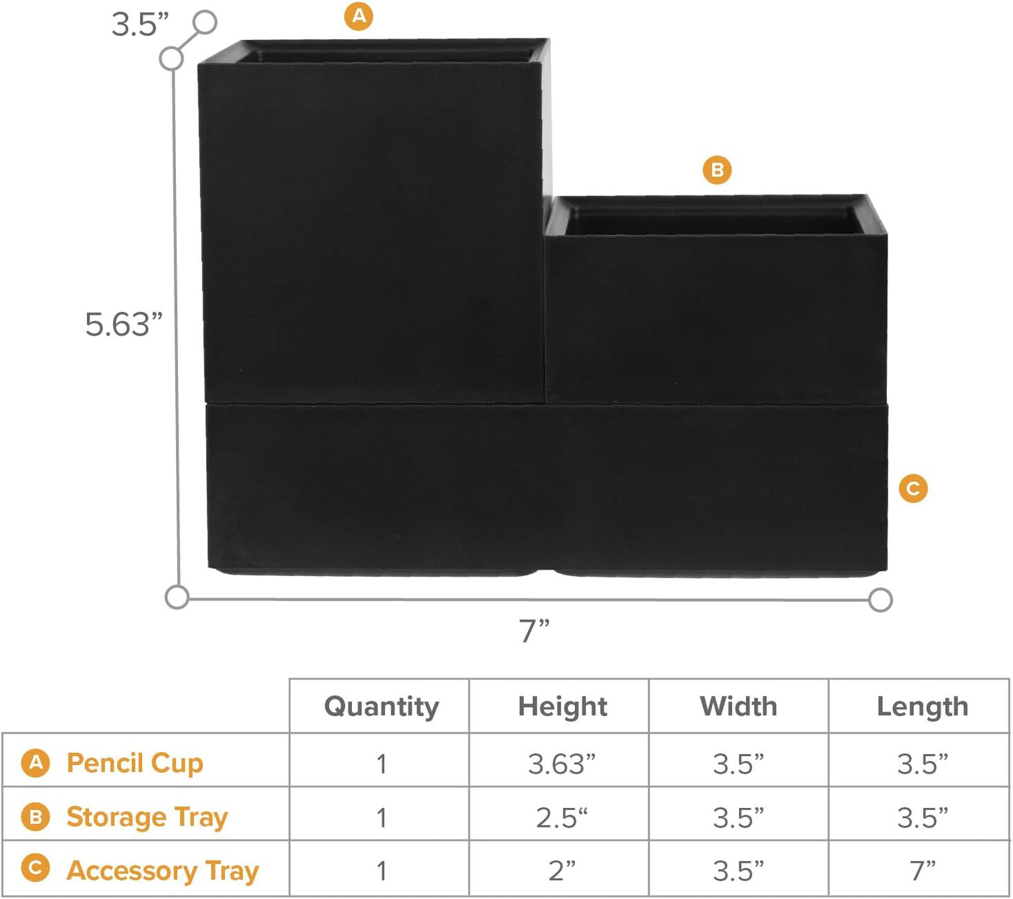 Bostitch Office Konnect Desk Organizer Accessory Tray, Stacks for Desktop Storage, Black