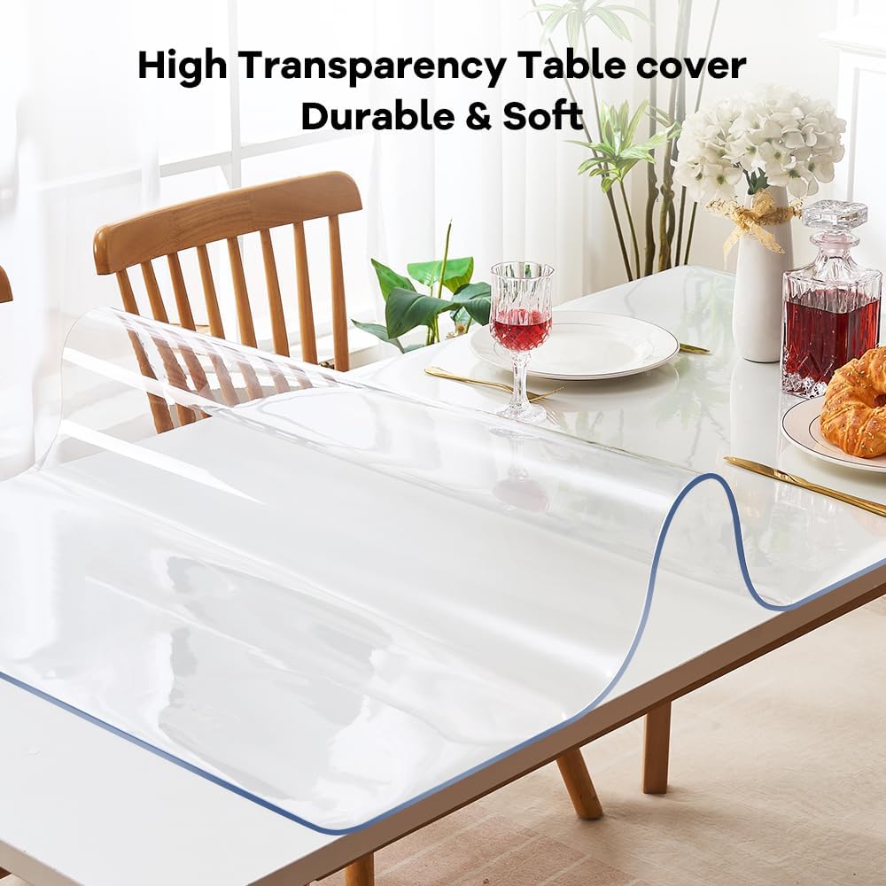 Transparent 14x24 in Small Office Desk Blotter Mat Clear Plastic Table Protector Cover Pad PVC Topper Surface Proection Mat Pad Anti Scratch Table Mat Glass End Table Protector Waterproof Easy Clean - Colors O