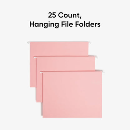 Smead Standard Hanging File Folders, 25 Count, Assorted Primaries, 1/5-Cut Adjustable Tabs, Letter Size (64059)