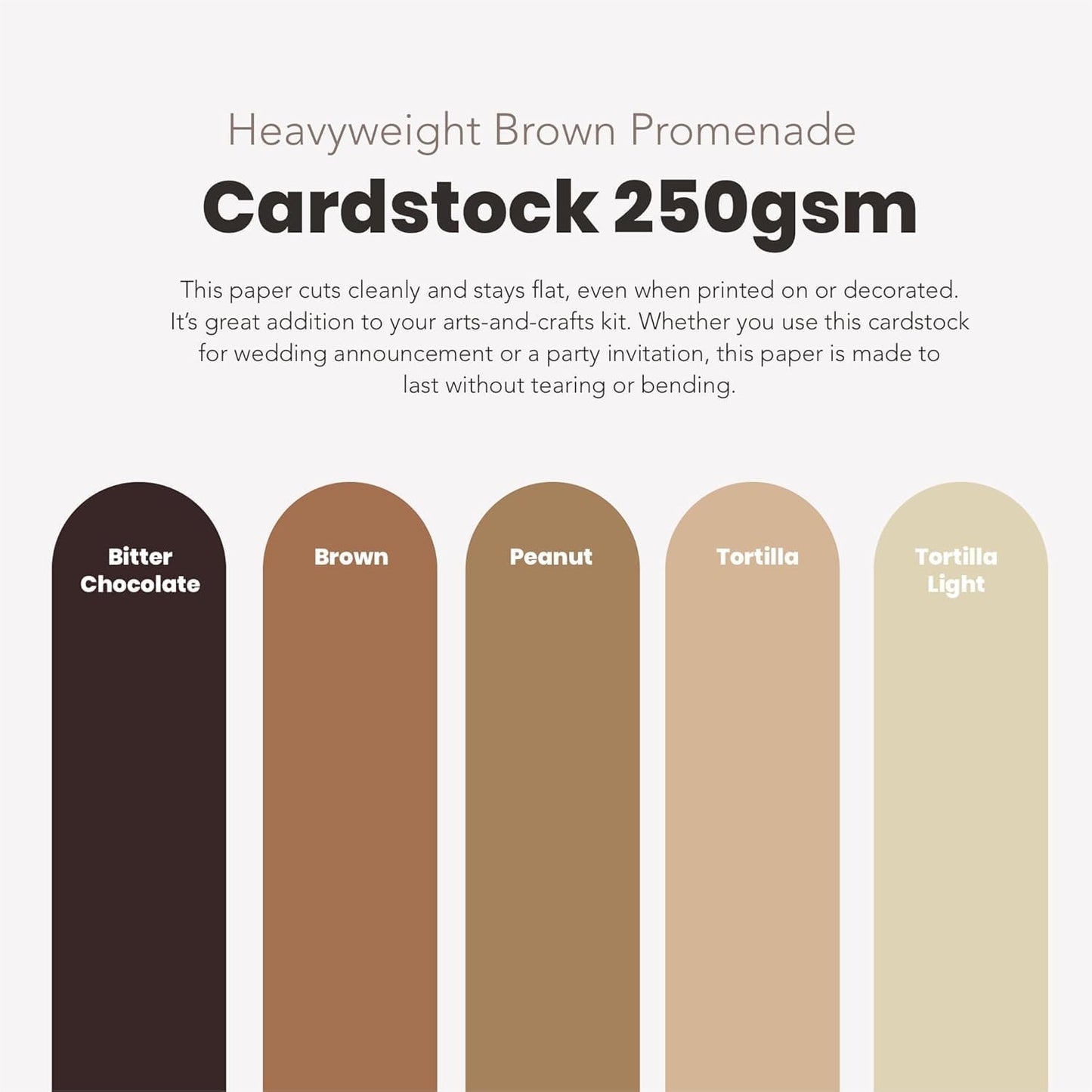 BearBoss Brown Kraft Cardstock Paper 12x12 inch 50 Sheets, Heavyweight 92lb Cover for Crafts DIY Cards Making