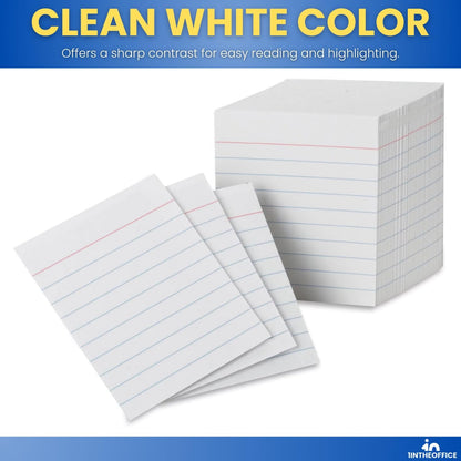 1InTheOffice Ruled Mini Index Cards 3 x 2.5, White Small Index Cards 2x3, 400/Pack